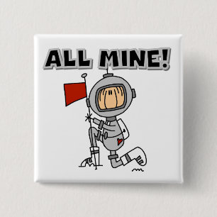 Badge Carré 5 Cm T-shirts et cadeaux Astronaute à Moi