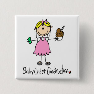 Badge Carré 5 Cm T-shirts et cadeaux Bébé en construction