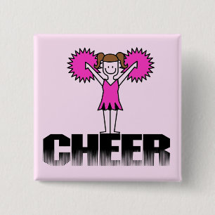 Badge Carré 5 Cm T-shirts et cadeaux Cheerleading roses