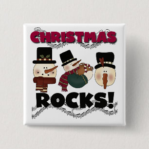 Badge Carré 5 Cm T-shirts et cadeaux Christmas Rocks