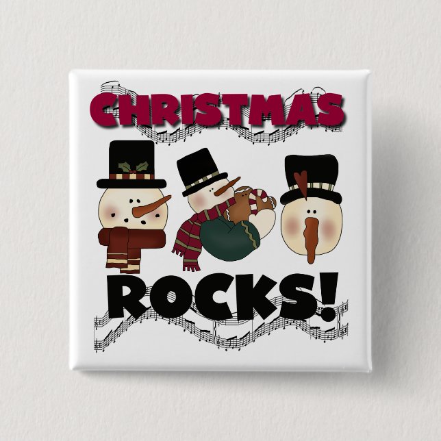 Badge Carré 5 Cm T-shirts et cadeaux Christmas Rocks (Devant)