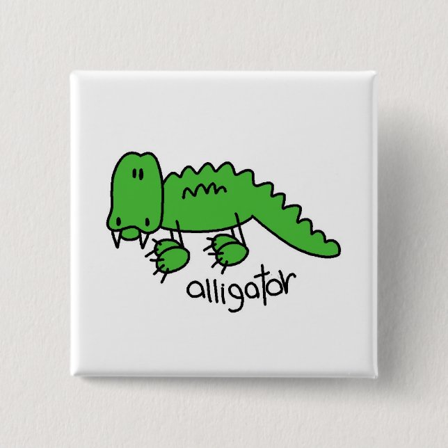 Badge Carré 5 Cm T-shirts et cadeaux d'alligator (Devant)