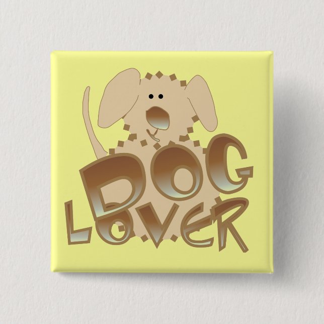 Badge Carré 5 Cm T-shirts et cadeaux d'amoureux des chiens de Brown (Devant)