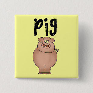 Badge Carré 5 Cm T-shirts et cadeaux d'animal de ferme de porc