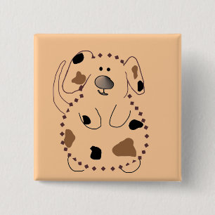 Badge Carré 5 Cm T-shirts et cadeaux de chien de bande dessinée