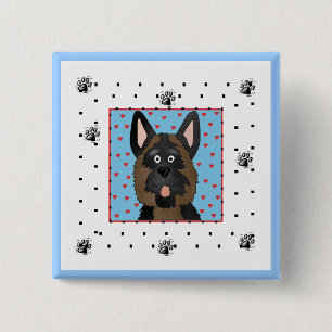 Badge Carré 5 Cm T-shirts et cadeaux de chien de berger allemand