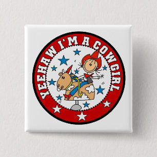 Badge Carré 5 Cm T-shirts et Cadeaux de Cowgirl Yee Haw