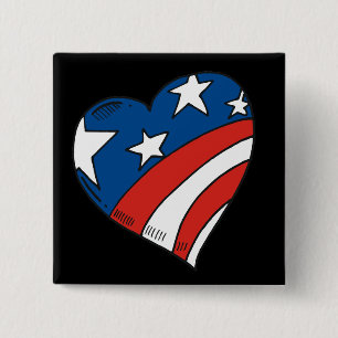 Badge Carré 5 Cm T-shirts et cadeaux de drapeau des Etats-Unis de