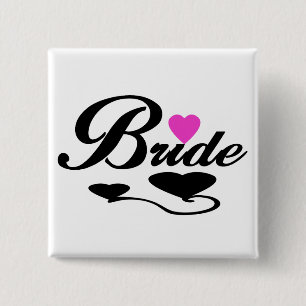 Badge Carré 5 Cm T-shirts et cadeaux de jeune mariée de coeurs