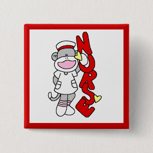 Badge Carré 5 Cm T-shirts et cadeaux de l'infirmière singe de choc