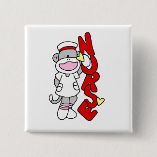 Badge Carré 5 Cm T-shirts et cadeaux de l'infirmière singe de choc