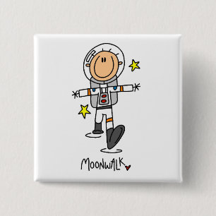 Badge Carré 5 Cm T-shirts et cadeaux de marche lunaire d'astronaute