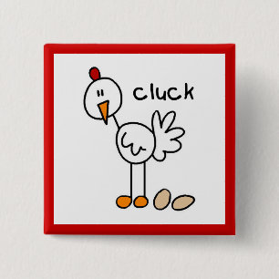 Badge Carré 5 Cm T-shirts et cadeaux de poulet en bonhomme allumett
