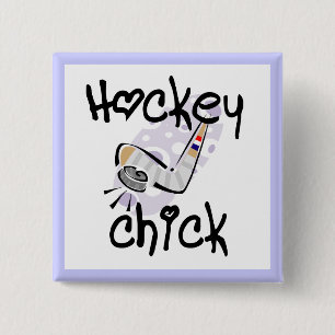 Badge Carré 5 Cm T-shirts et cadeaux de poussin d'hockey