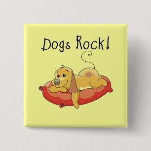 Badge Carré 5 Cm T-shirts et cadeaux de roche de chiens