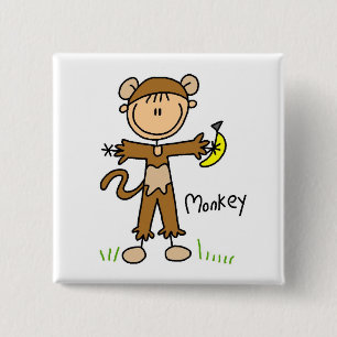 Badge Carré 5 Cm T-shirts et cadeaux de singe déguisé