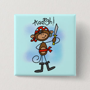 Badge Carré 5 Cm T-shirts et cadeaux de singe pirate Aargh