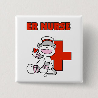 Badge Carré 5 Cm T-shirts et cadeaux d'infirmière d'ER de singe de
