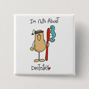 Badge Carré 5 Cm T-shirts et Cadeaux Fous de Dentisterie