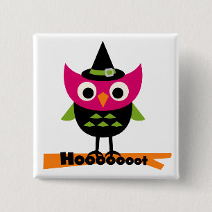 Badge Carré 5 Cm T-shirts et cadeaux Halloween Owl