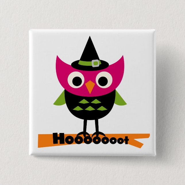 Badge Carré 5 Cm T-shirts et cadeaux Halloween Owl (Devant)