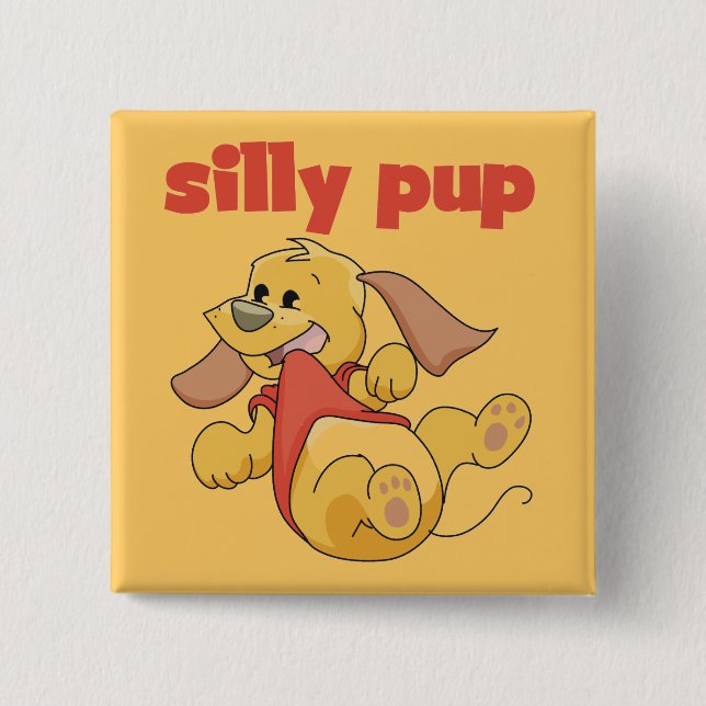 Badge Carré 5 Cm T-shirts et cadeaux idiots de chiot (Devant)