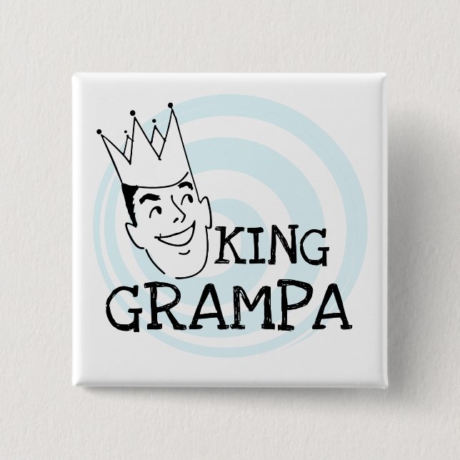 Badge Carré 5 Cm T-shirts et cadeaux King Grampa (Devant)