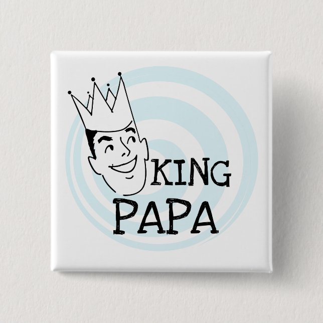 Badge Carré 5 Cm T-shirts et cadeaux King Papa (Devant)