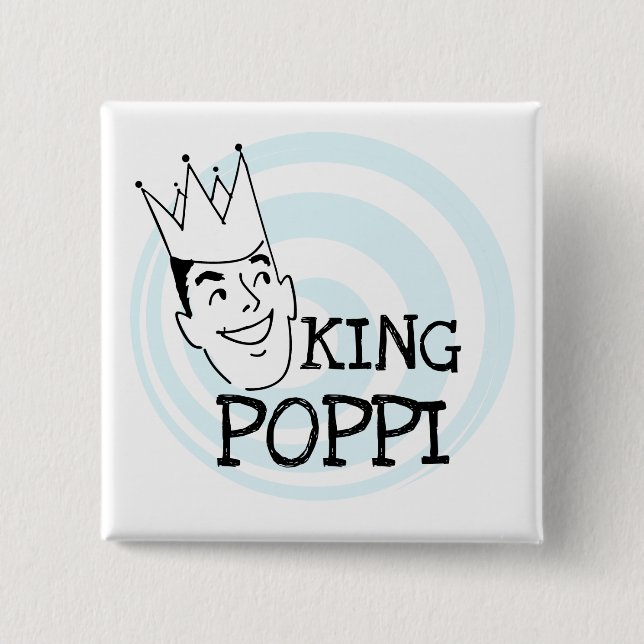 Badge Carré 5 Cm T-shirts et cadeaux King Poppi (Devant)