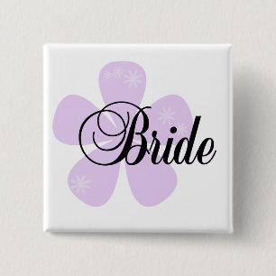 Badge Carré 5 Cm T-shirts et cadeaux lilas de jeune mariée de