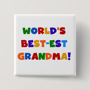Badge Carré 5 Cm T-shirts et cadeaux lumineux de grand-maman du