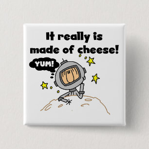 Badge Carré 5 Cm T-shirts et Cadeaux Lune de Fromage