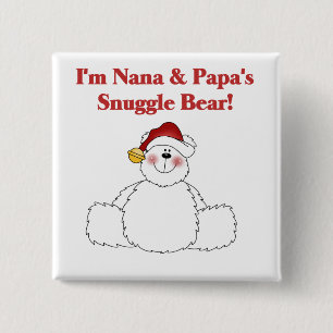 Badge Carré 5 Cm T-shirts et cadeaux Nana et Papa's Snuggle Bear