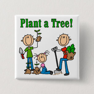 Badge Carré 5 Cm T-shirts et cadeaux Plant a Tree