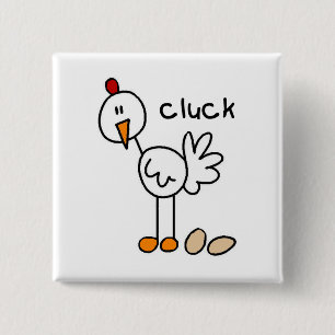 Badge Carré 5 Cm T-shirts et cadeaux Poule dit Cocot