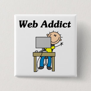 Badge Carré 5 Cm T-shirts et Cadeaux pour Accro du Web