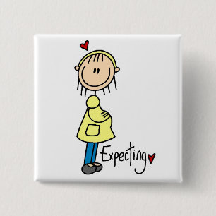 Badge Carré 5 Cm T-shirts et cadeaux pour futur bébé