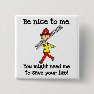 Badge Carré 5 Cm T-shirts et Cadeaux pour Pompiers Sauveurs de Vie