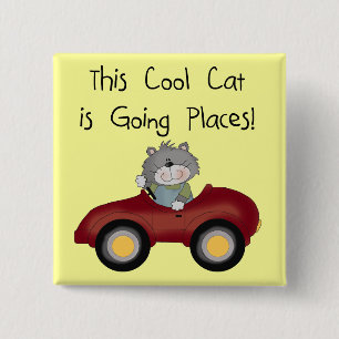 Badge Carré 5 Cm T-shirts et cadeaux rouges allants de voiture d'en