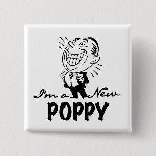 Badge Carré 5 Cm T-shirts et cadeaux Smiling New Poppy