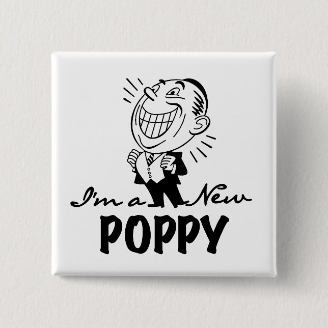 Badge Carré 5 Cm T-shirts et cadeaux Smiling New Poppy (Devant)