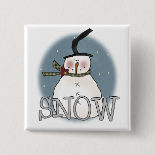 Badge Carré 5 Cm T-shirts et cadeaux Stovepipe Casquette Snowman