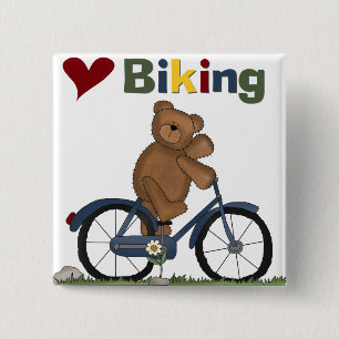 Badge Carré 5 Cm T-shirts faisants du vélo et cadeaux d'amour bleu