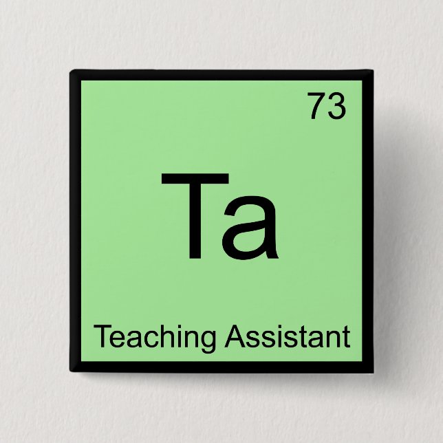 Badge Carré 5 Cm Ta - Assistant d'enseignement Symbole de l'élément (Devant)