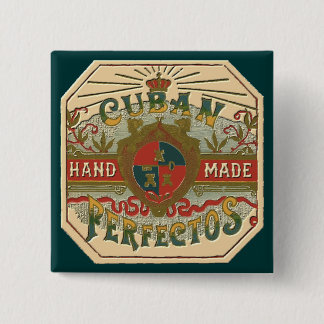 Badge Carré 5 Cm Tabac de cru de Perfectos de Cubain d'annonce de
