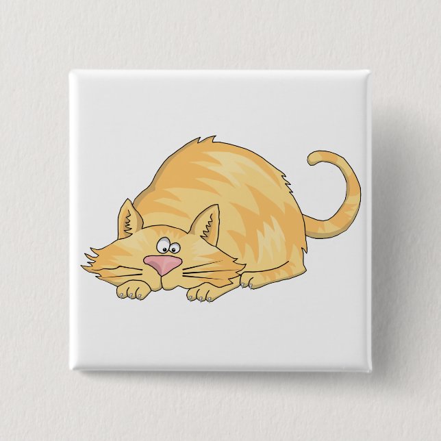 Badge Carré 5 Cm tabby, chat (Devant)