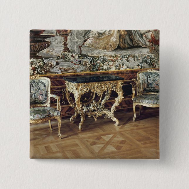 Badge Carré 5 Cm Table de console et deux fauteuils, 1745 (Devant)