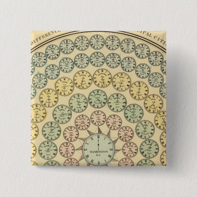 Badge Carré 5 Cm Table de temps (Devant)