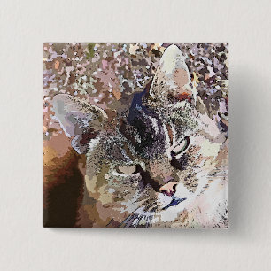 BADGE CARRÉ 5 CM TABLEAU CAT