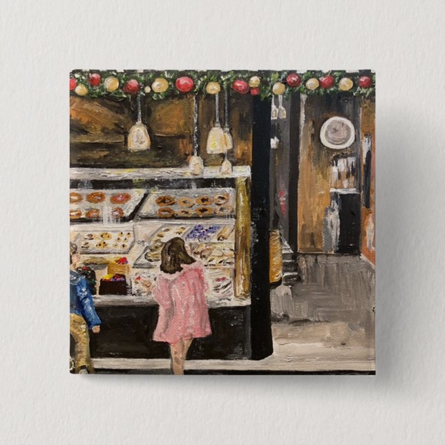 Badge Carré 5 Cm Tableau "Kolache à Noël" de Therese Kramer (Devant)